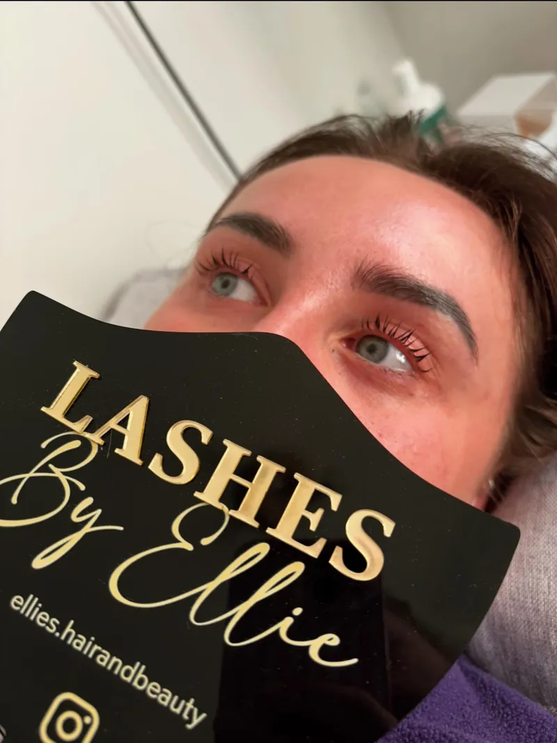 Lash lift and tint, close up of the eyes